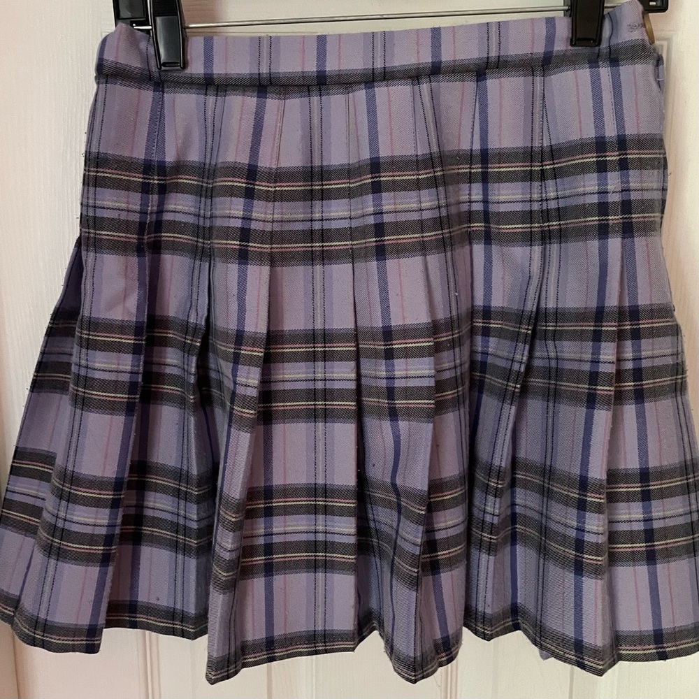 Wild Fable Lavender Plaid Pleated Mini Skirt sz S